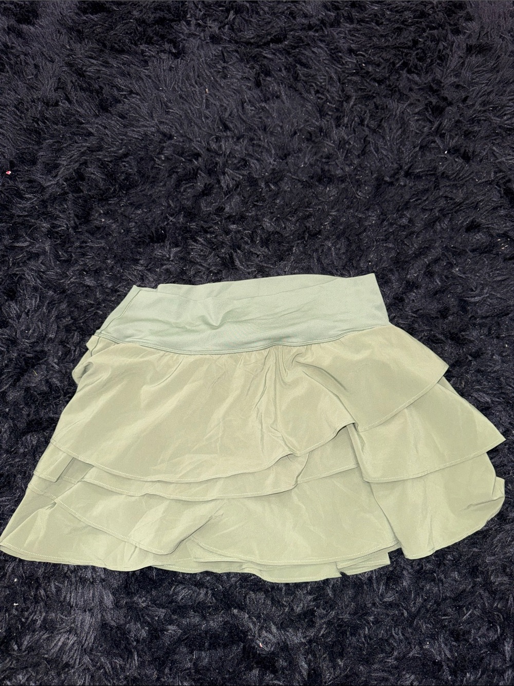 aerie Pale Green Tiered Ruffle Skirt